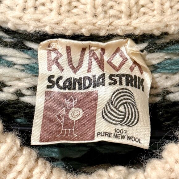 VTG Runox Scandia Strik Pure New Wool Danish Scandinavian Sweater Nordic M L - Picture 3 of 16